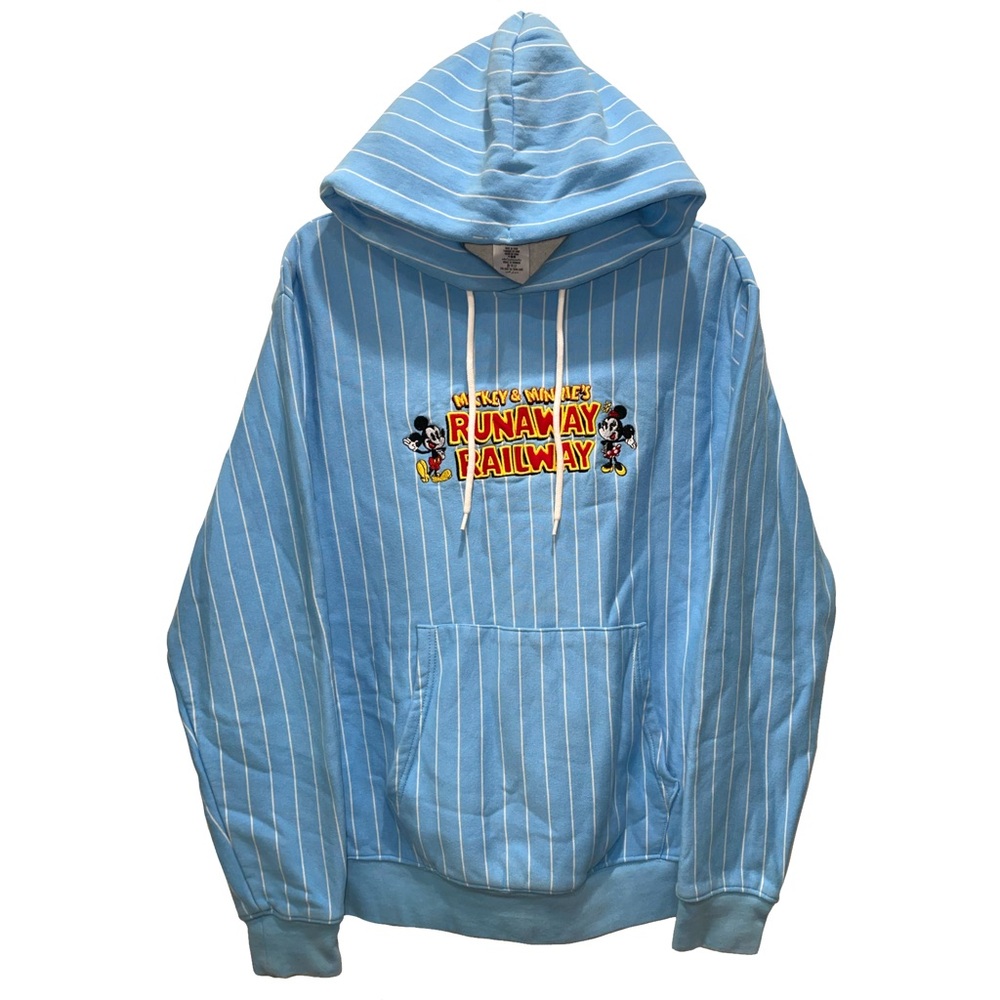 Disney Parks Mickey & Minnie's Runaway Railway Hoodie Sweatshirt Striped Size S